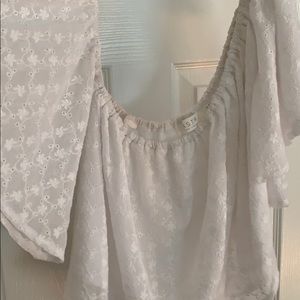 Off the shoulder white crop top